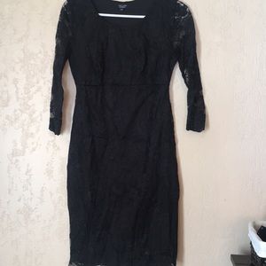 Black lace maternity dress
